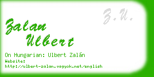 zalan ulbert business card