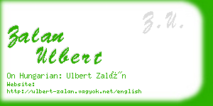 zalan ulbert business card